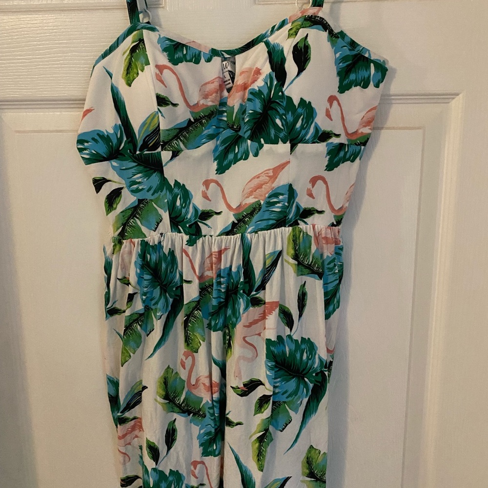 Tropical summer flamingo sundress